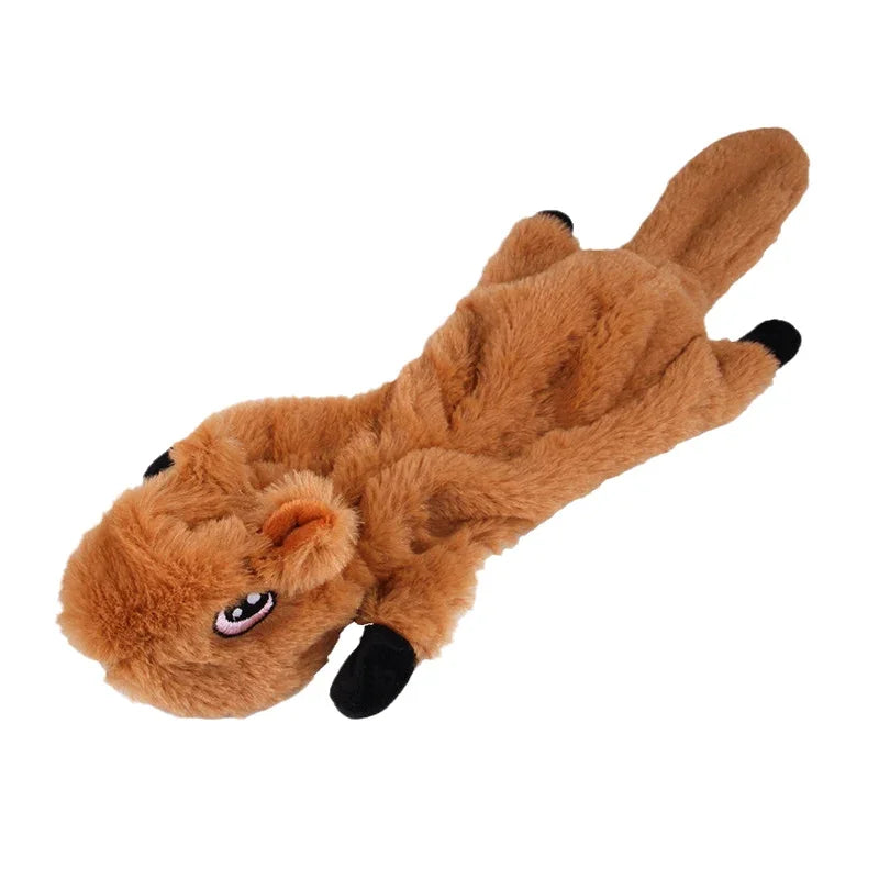 45/60CM Plush Pet  Dog Chew Toy with Squeaker Animal Shape for Small Medium Dogs Puppy Fox Wolfdog Squirrel Lion Tiger Leopard