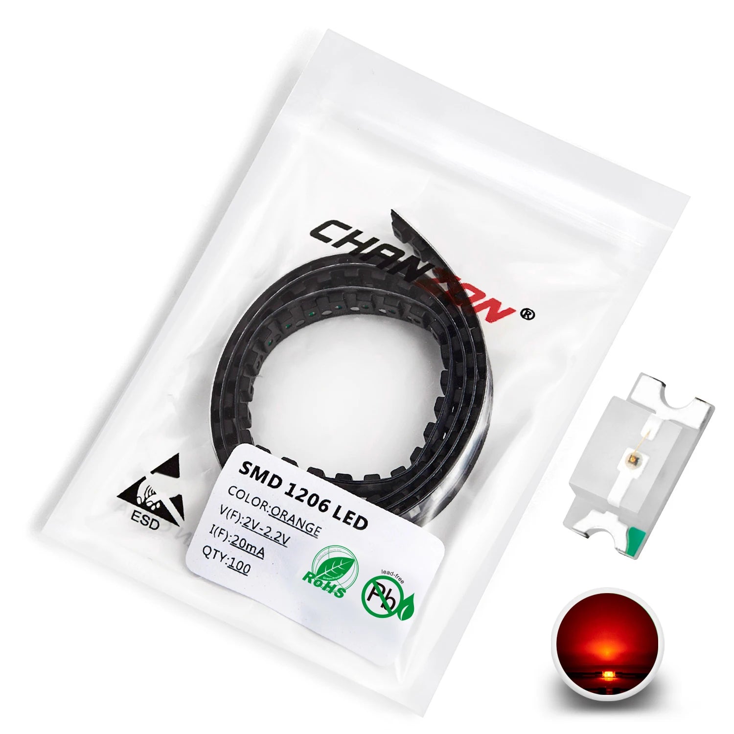 1206 3216 SMD LED Diode Chip Warm White Red Green Blue Yellow Orange UV Purple Pink RGB SMT Lamp Light Beads Emitting Kit