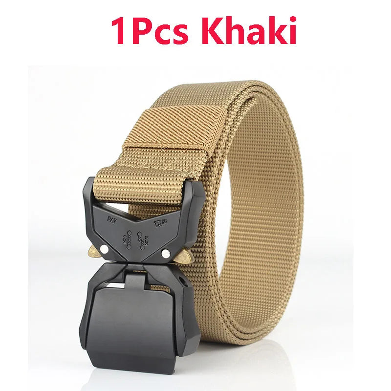 Quick Release Tactical Belt Men Black Outdoor Belt Buckle Best Men's Belt Black Casual Training Hunting Nylon Braided Belts New