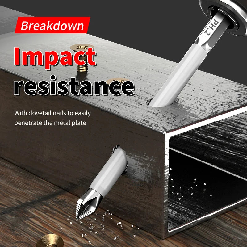 6 PCs Non-Slip Magnetic Cross Head Household Electric Driver Screw Set - High Hardness Hand Drill Bits for Electric Screwdrivers