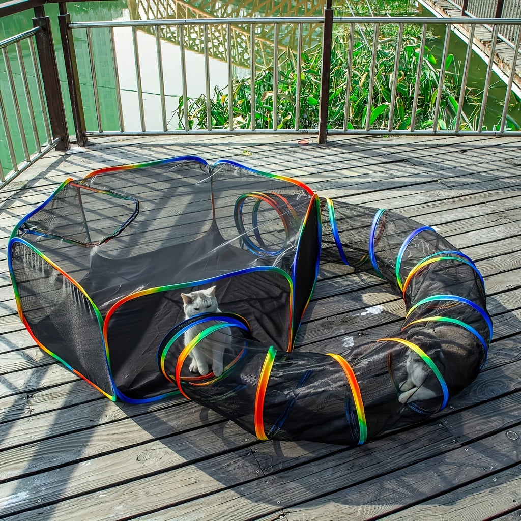 Cat Enclosure Portable Tents and Round Tunnel Playpen Pet Supplies Tunnels Playground Indoor Cats Rabbit Guinea Pig Accessories
