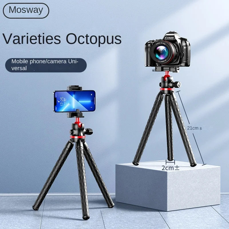 2025 new Flexible Octopus DSLR 2in1 Design Tripod With Phone Holder Side Cold Shoe 1/4'' Screw