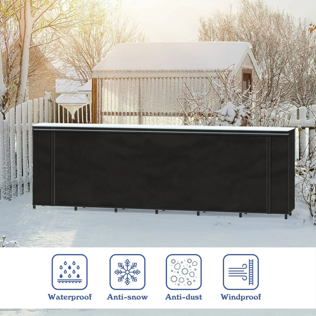 Heavy Duty Steel 8ft Firewood Rack with Cover | Waterproof Weatherproof | Adjustable Large Capacity Log Stacker