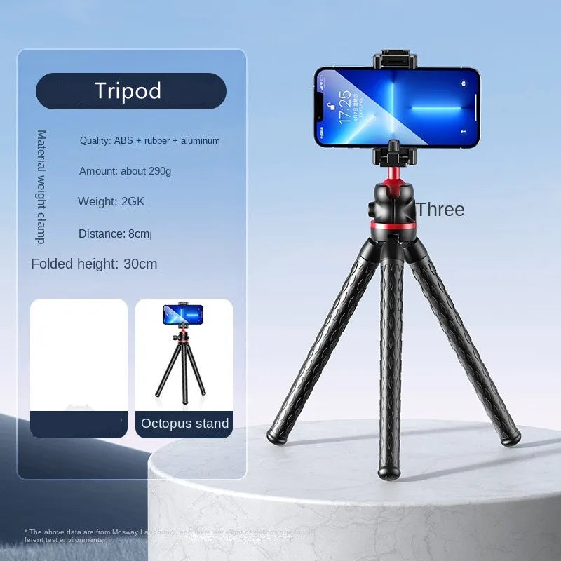 2025 new Flexible Octopus DSLR 2in1 Design Tripod With Phone Holder Side Cold Shoe 1/4'' Screw