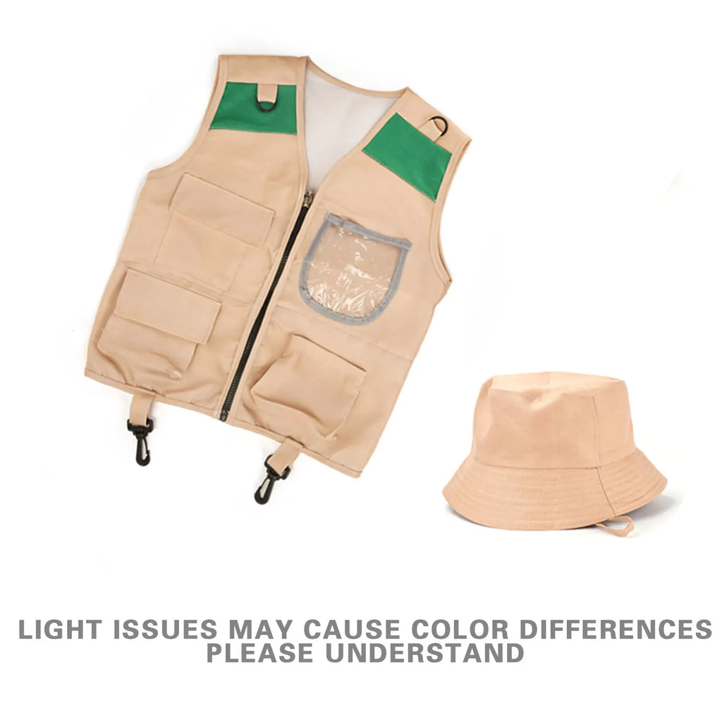 Children'S Outdoor Adventure Vest Set,Cosplay Role-Playing,Outdoor Adventurer Performance Clothing