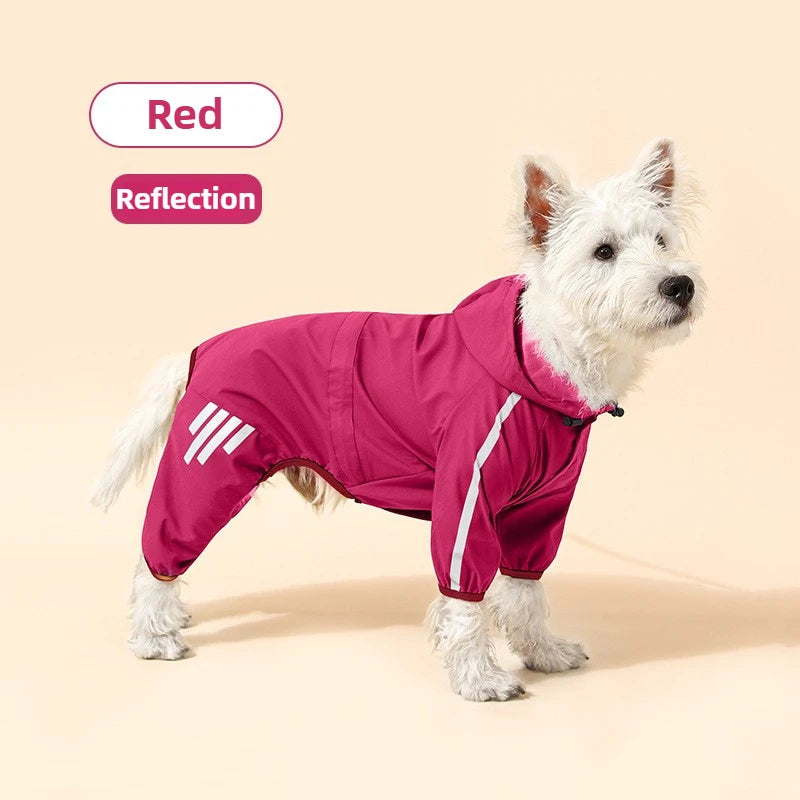 Outdoor Dog Clothing Raincoats Warm Windproof Raincoats Leisure Pet Reflective Strips Design Assault Suits Quick Drying Products