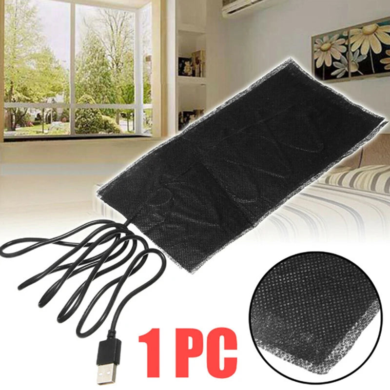 10*15cm USB Carbon Fiber Heating Pad Electric Cloth Heater Sheet With Cable 5V
