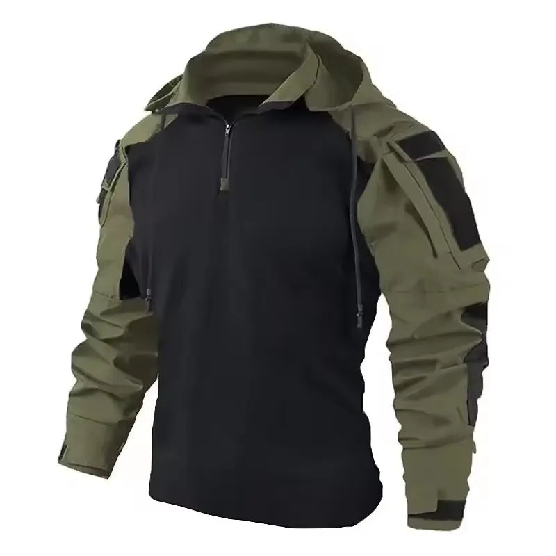 Outdoor Combat Uniform Tactical Suits Wear Resistant T-Shirt Hooded Pants Men Clothes Shirts Airsoft Paintball Hunting Clothes