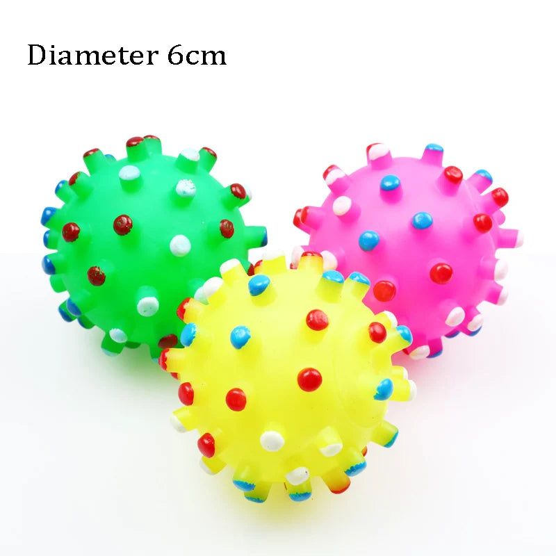 Diameter 6cm Pet Dog Ball Toys with Squeak for Small Dogs French Bulldog Chihuahua Bite Resistant Puppy Chew Toys Pet Supplies