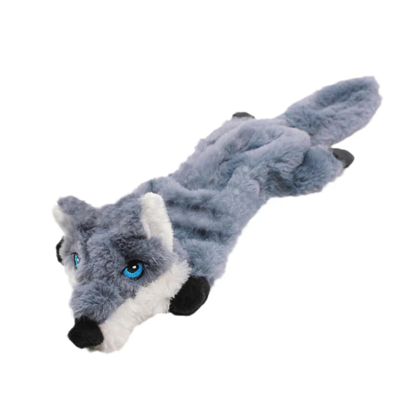 45/60CM Plush Pet  Dog Chew Toy with Squeaker Animal Shape for Small Medium Dogs Puppy Fox Wolfdog Squirrel Lion Tiger Leopard