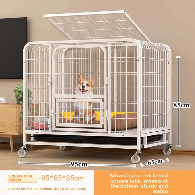 Indoor Dog Cage Large Medium Dog House with Toilet Golden Retriever Samoyed Border Collie Labr Retriever Pet Cage Fence