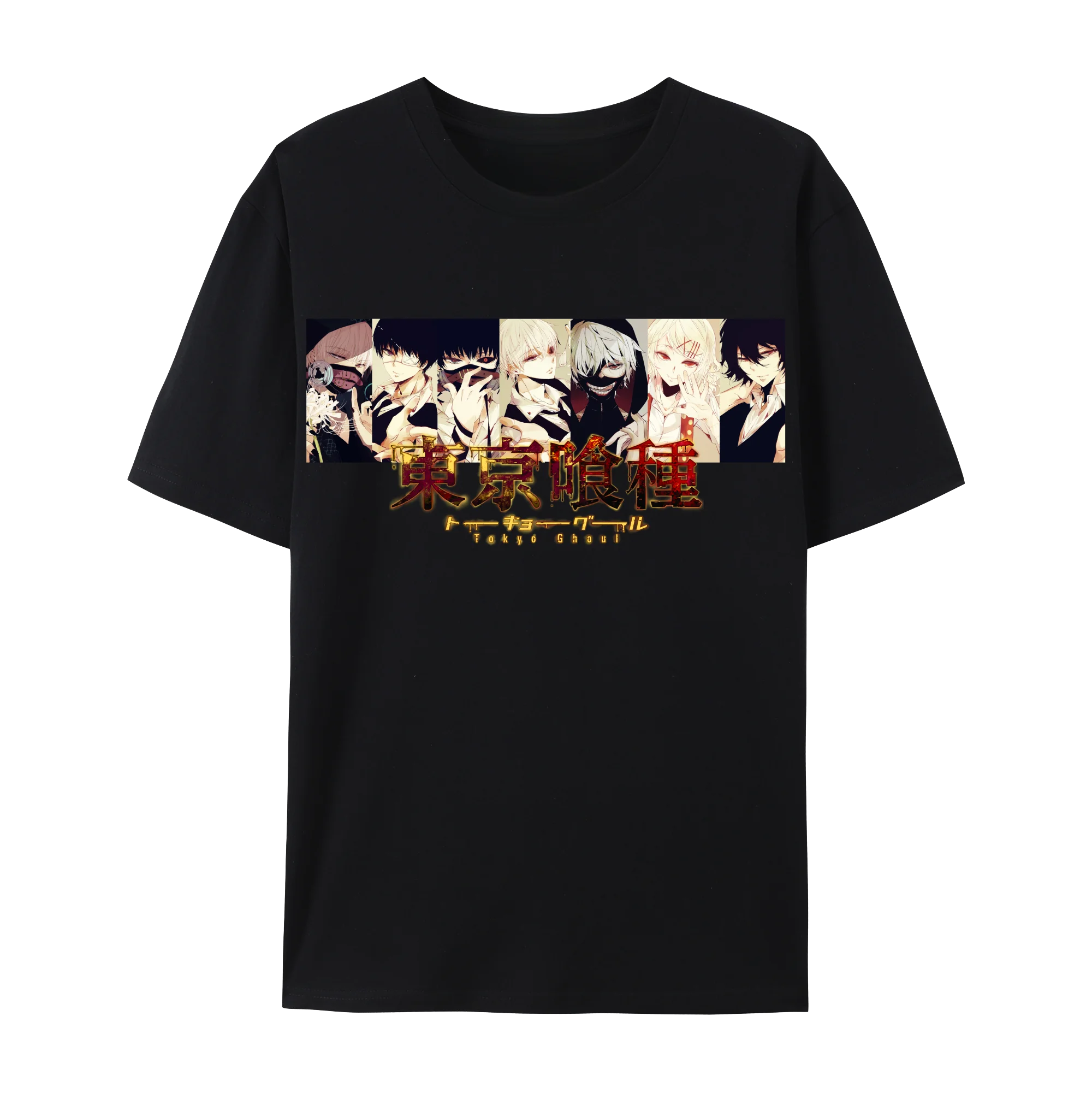 Tokyo Anime Ghoul Kaneki Ken Graphic Cotton T-Shirt, Japanese Anime  Short Sleeve Crewneck Shirt