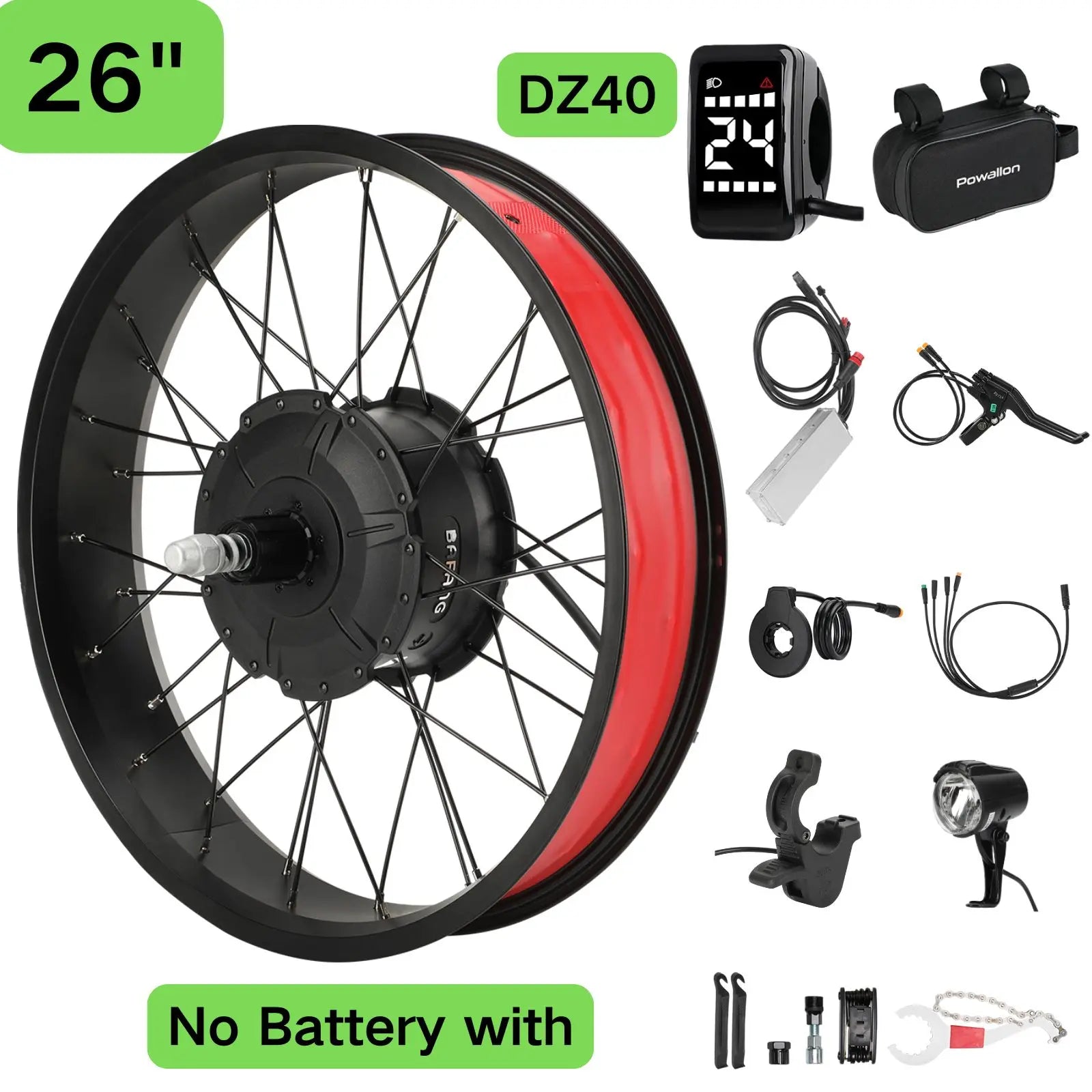 BAFANG 750W EBike Conversion Kit - Rear Hub Motor Drive for 20" 26" Snow/Beach Fat Bike - Upgrade Your MTB Cruiser Foldable Bike