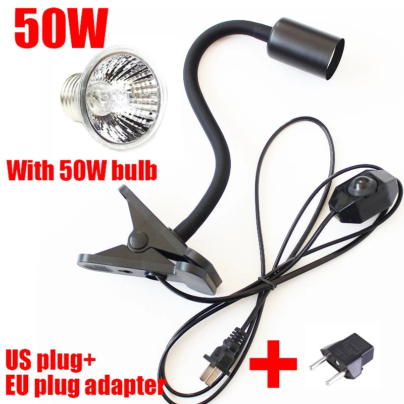 220V Turtle Basking Lamp With 25\50\75W UVA+UVB Full Spectrum Sun Lamp