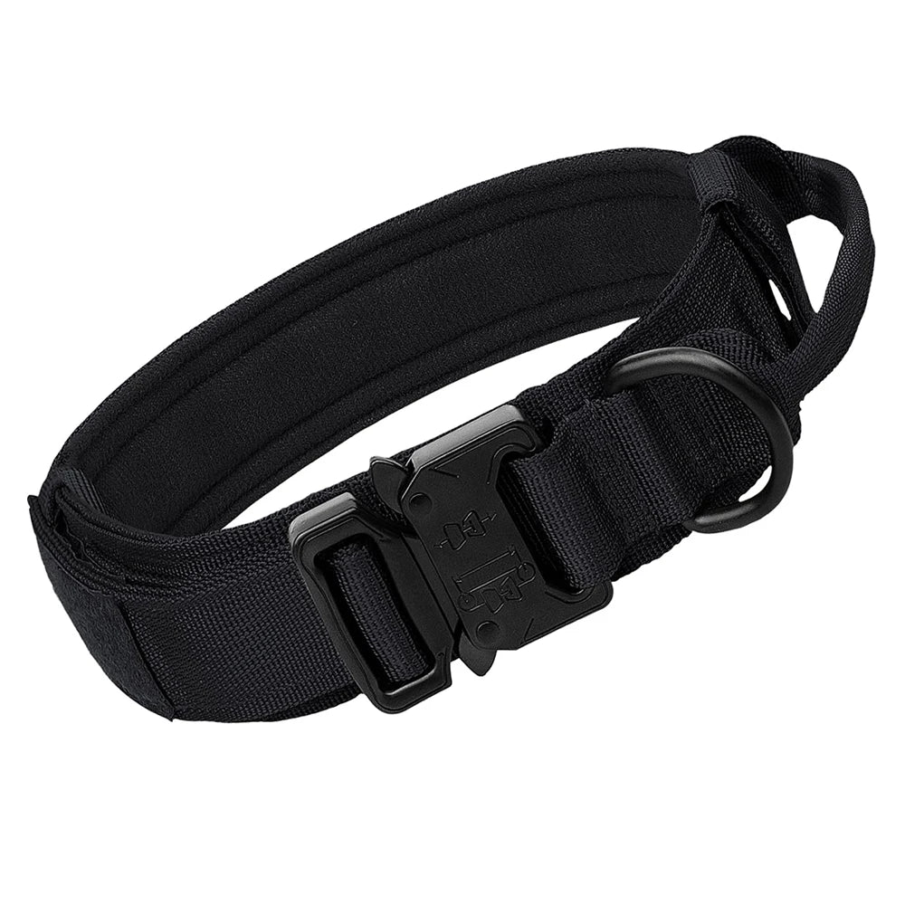 Handle Military Collar with Patch Outdoor Training and Walking for Medium and Large Dogs