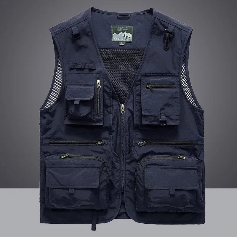 2025 New Outdoor Leisure Vest Men's New Multi-Pocket Breathable Outdoor Sports Coat High-Quality Design Leisure Vest Men