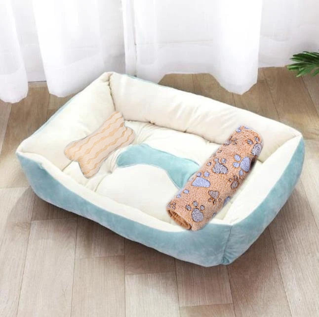 Pet Large Dog Bed Warm House Candy-colored Square Nest