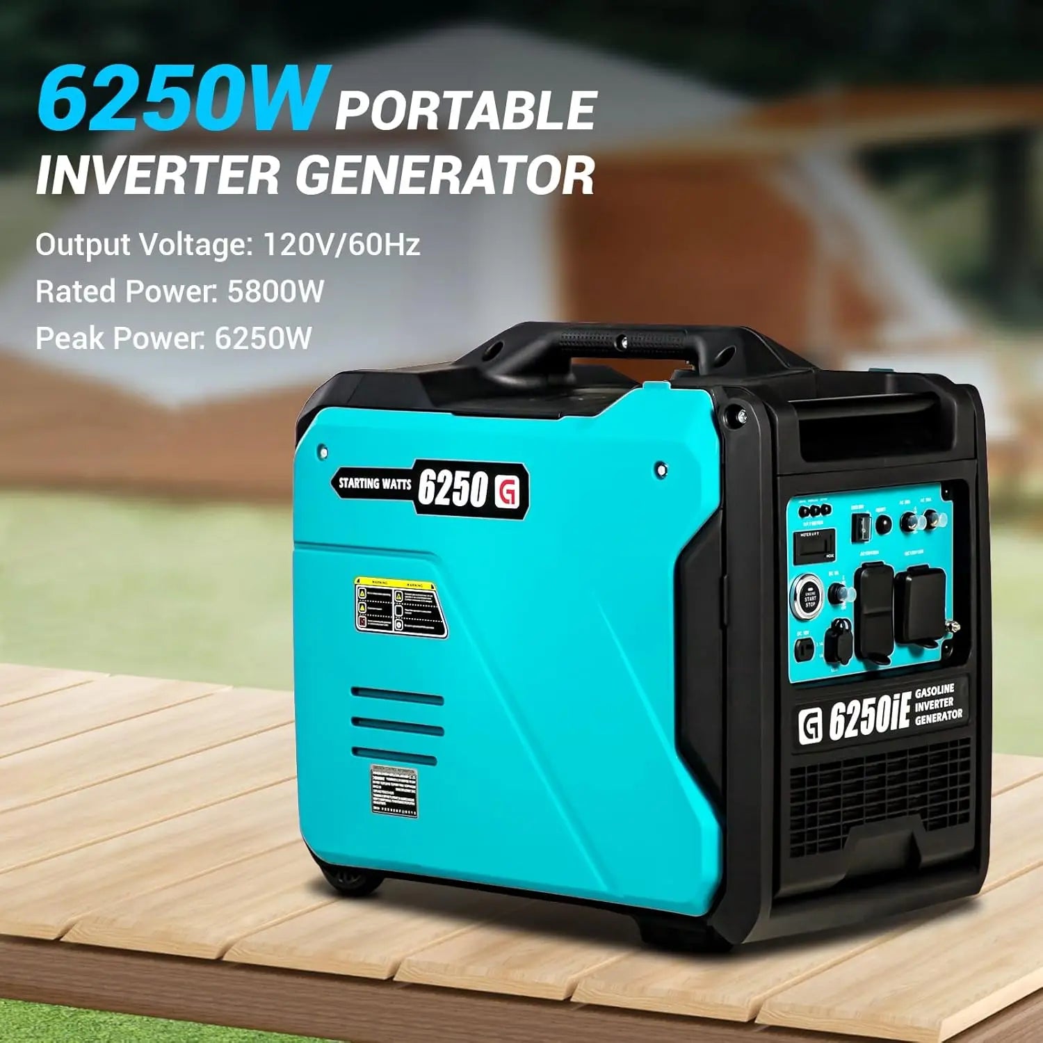 6250W Portable Inverter Generator, Outdoor Power Equipment, Super Quiet Generator, Gas Powered Generator For Emergency Use