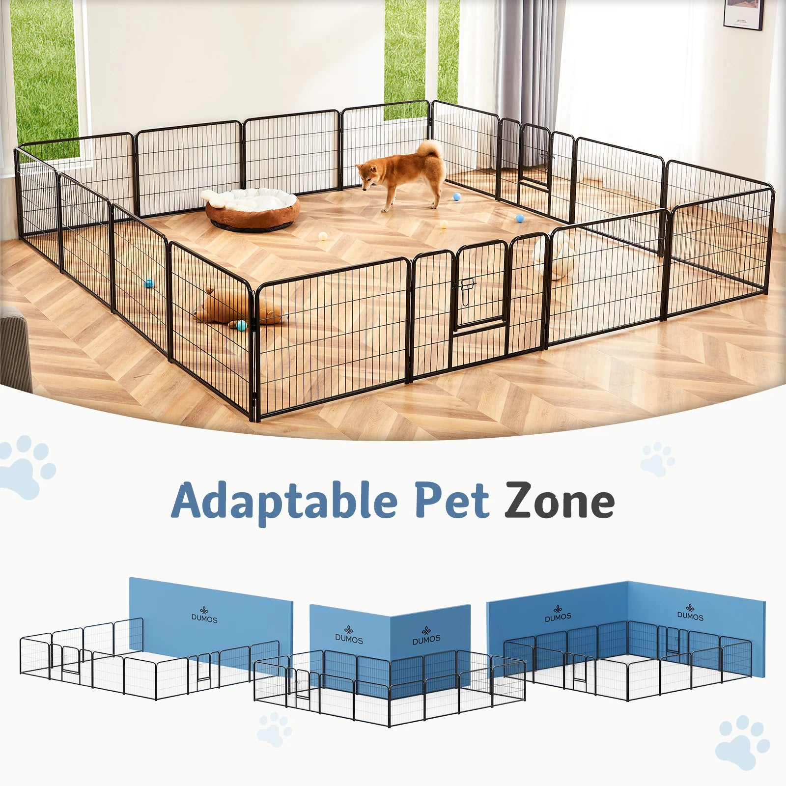 JHK 16 Panel Dog Playpen Indoor