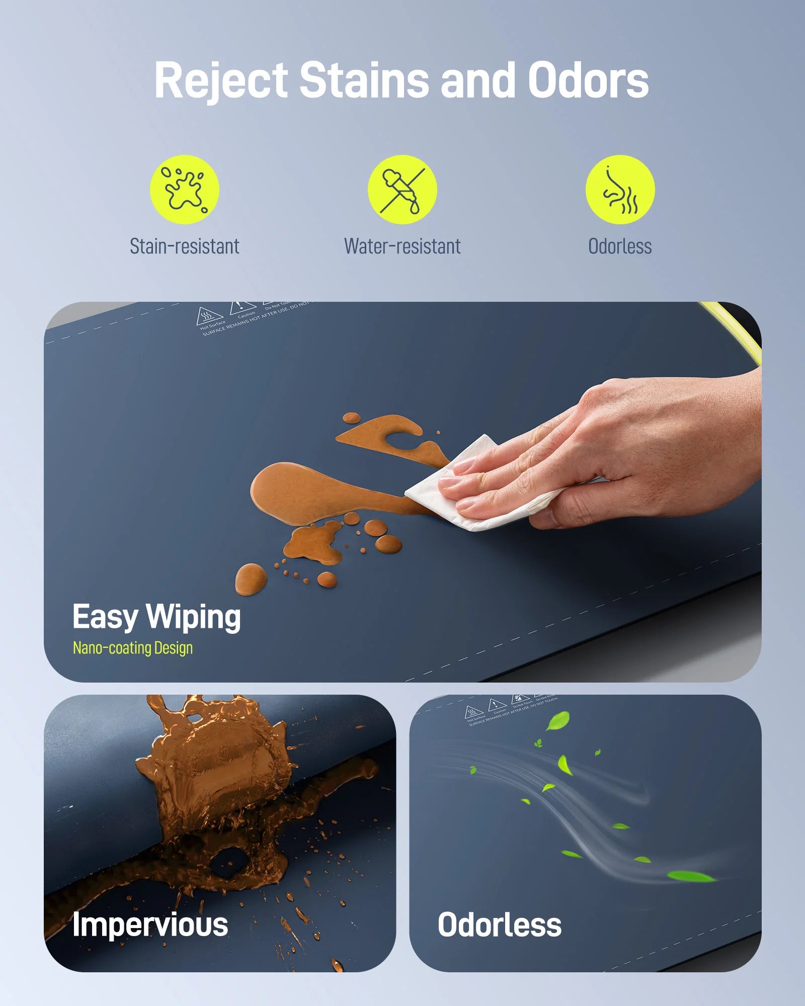 Fast Heating Food Electric Warming Tray Foldable Food Warmer Plate 8 Levels Adjust Temperature Control Keeps Food Hot Constant