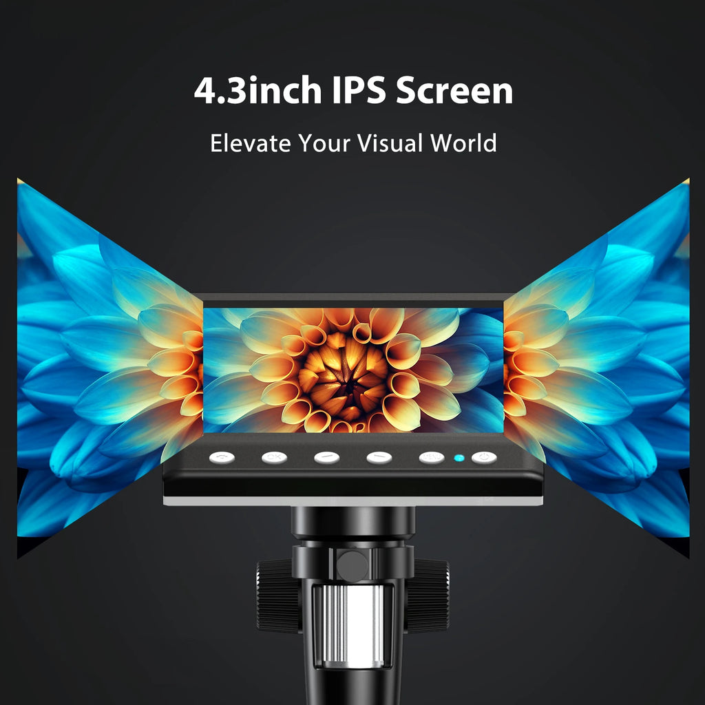 Hayve 4.3'' Digital Microscope 1000X Coin Microscope 1080P Video Microscope for Adult Soldering Microscope With 8 LEDs , PC View