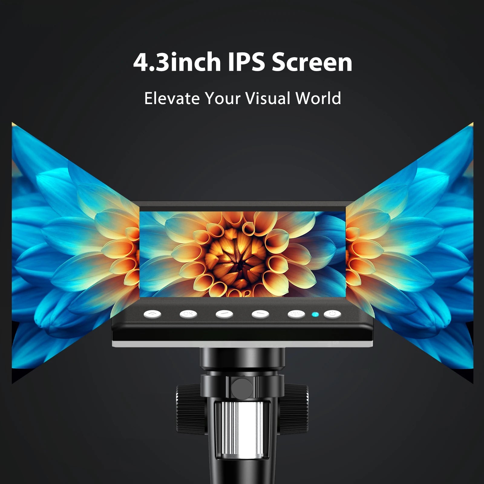 Hayve 4.3'' Digital Microscope 1000X Coin Microscope 1080P Video Microscope for Adult Soldering Microscope With 8 LEDs , PC View