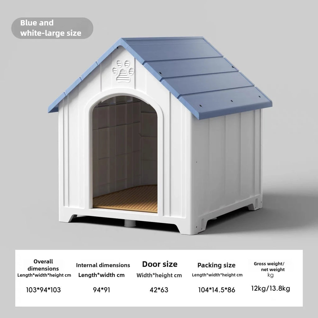 Dog House Outdoor Dogs Kennel Waterproof and Sun-proof Dogs Cage Solid Pet Supplies