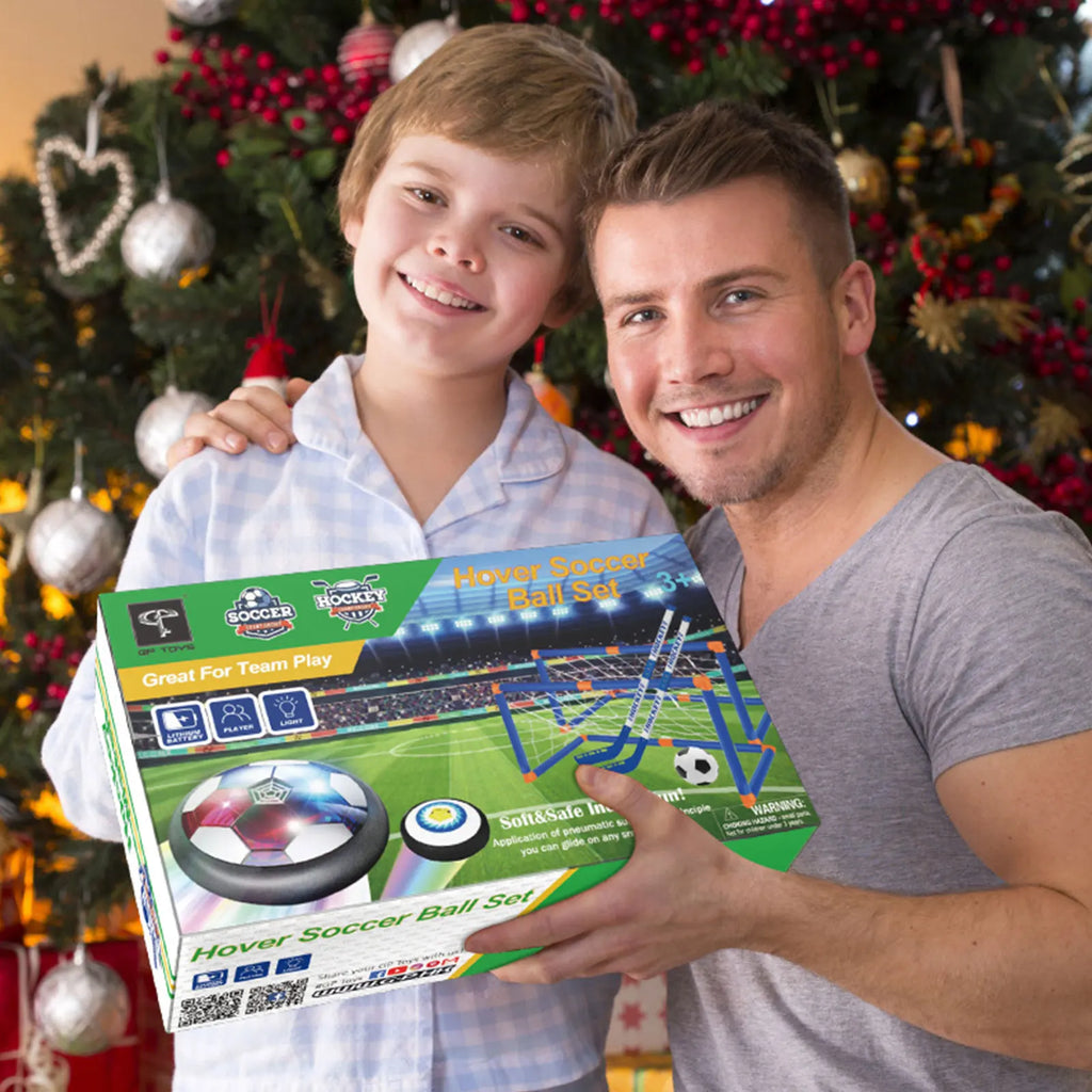 Hover Soccer Ball set, 2-in-1 Indoor and Outdoor Soccer Ball, Hover Hockey Set for Kids Ages 3 +, Rechargeable LED Birthday Gift