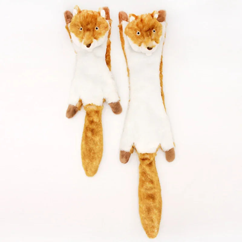 45/60CM Plush Pet  Dog Chew Toy with Squeaker Animal Shape for Small Medium Dogs Puppy Fox Wolfdog Squirrel Lion Tiger Leopard