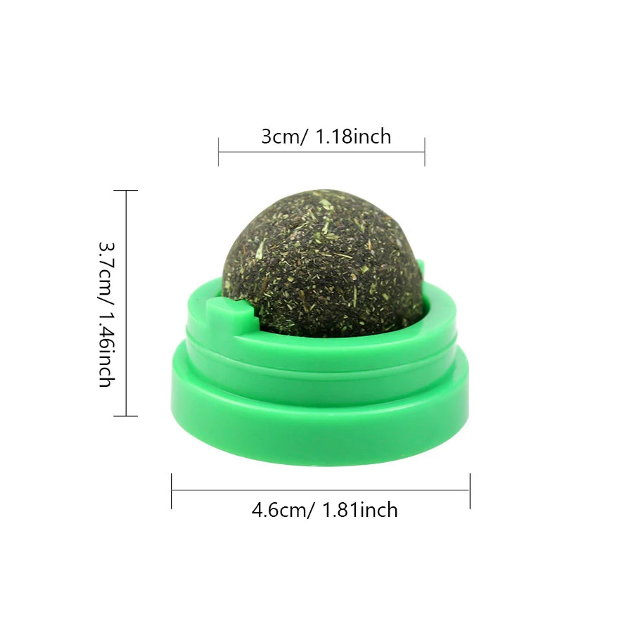 Spinning Catnip Mint Ball for Cats, Interactive Dental Care Chew Toy
