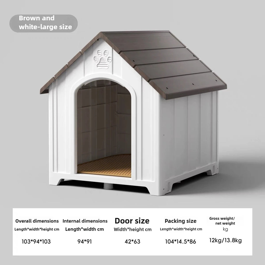 Dog House Outdoor Dogs Kennel Waterproof and Sun-proof Dogs Cage Solid Pet Supplies