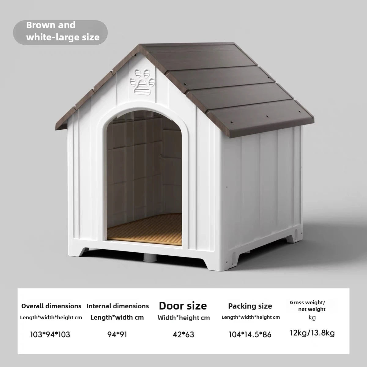 Dog House Outdoor Dogs Kennel Waterproof and Sun-proof Dogs Cage Solid Pet Supplies