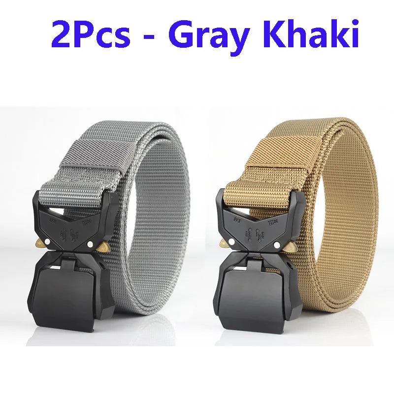 Quick Release Tactical Belt Men Black Outdoor Belt Buckle Best Men's Belt Black Casual Training Hunting Nylon Braided Belts New