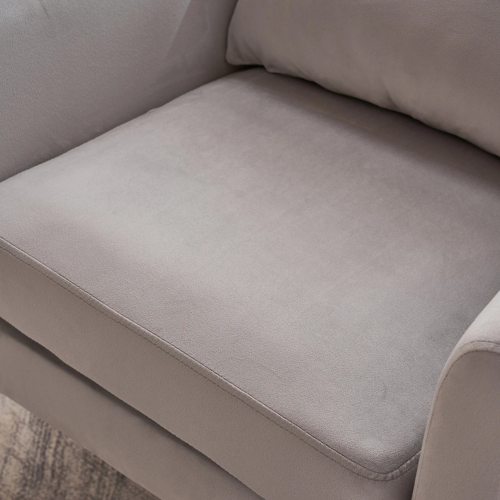 Half Disassembled Single Chair With Gold Feet And Pedals Flannelette Indoor Leisure Chair Light Gray