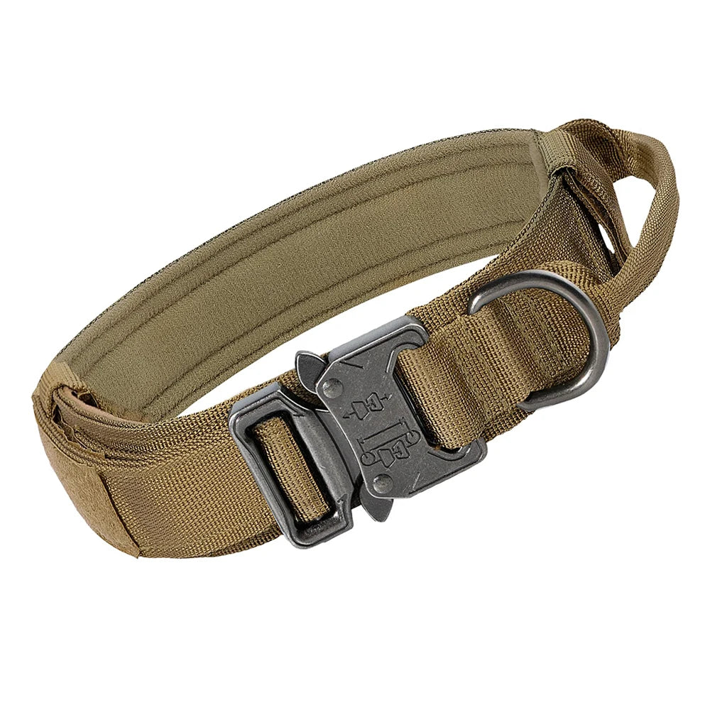 Handle Military Collar with Patch Outdoor Training and Walking for Medium and Large Dogs