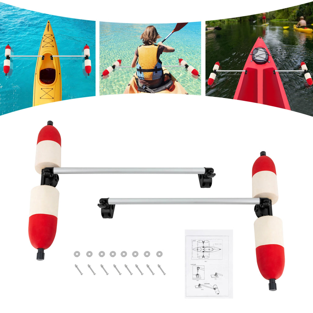 Marine Boat Kayak Red Durable Outrigger/Stabilizer System PVC and Aluminum for Most Kayaks and Canoes
