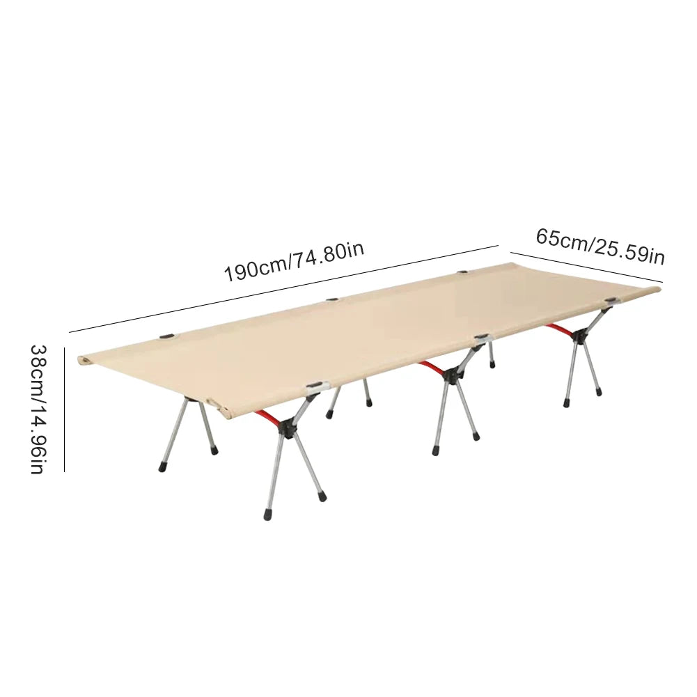 Collapsible Sleeping Bed Supports 150kg Foldable  Outdoor Single Bed