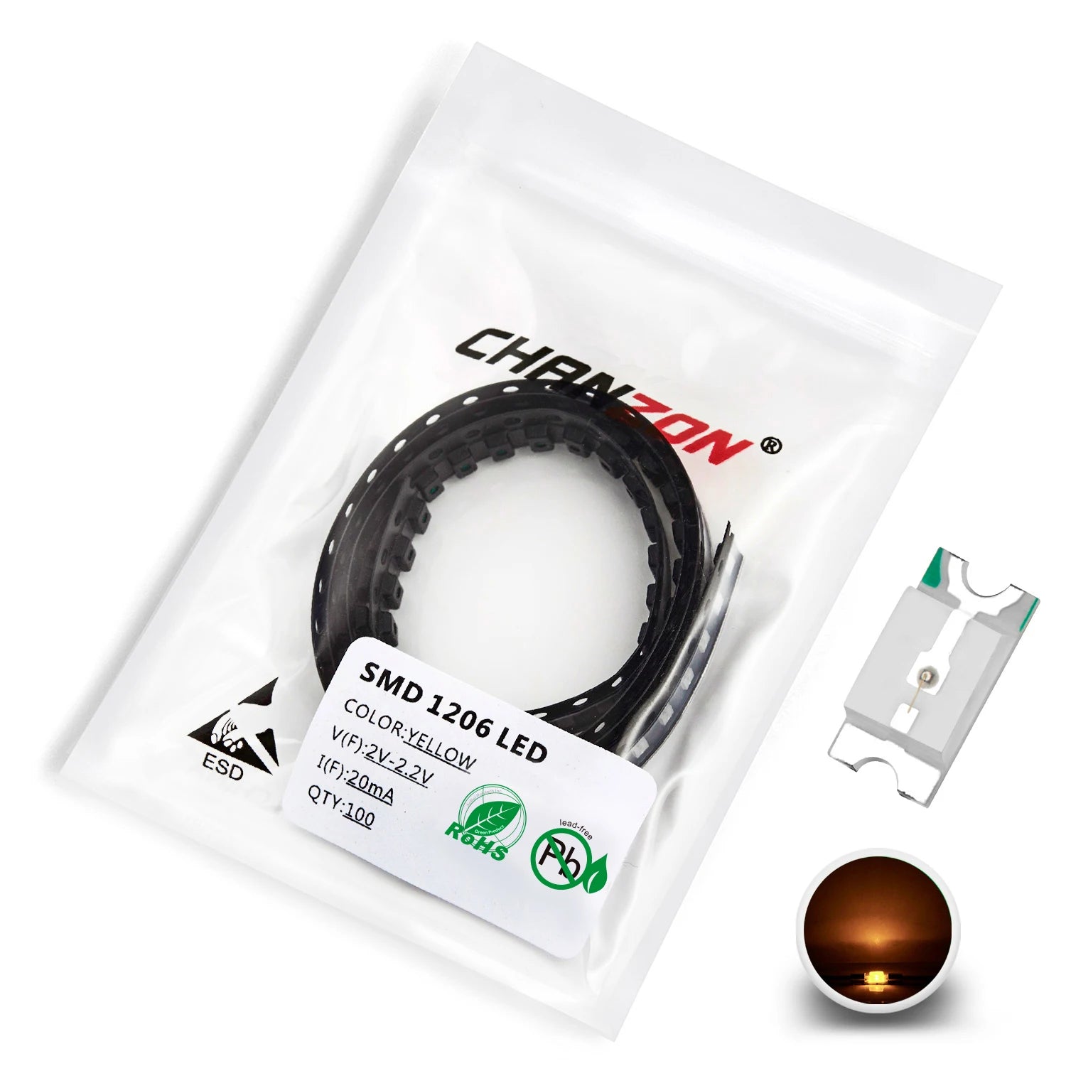 1206 3216 SMD LED Diode Chip Warm White Red Green Blue Yellow Orange UV Purple Pink RGB SMT Lamp Light Beads Emitting Kit