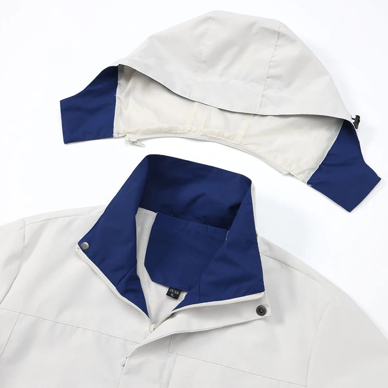 New Outdoor Jacket Men Windproof Coats Waterproof Hooded Jackets Multifunctional Hiking Suit Cycling Tactical Outwear Jacket