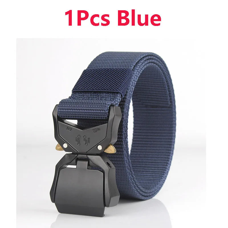 Quick Release Tactical Belt Men Black Outdoor Belt Buckle Best Men's Belt Black Casual Training Hunting Nylon Braided Belts New