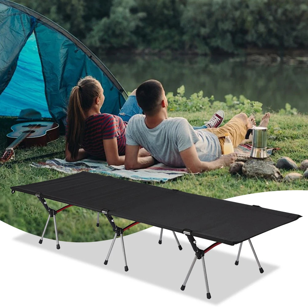 Collapsible Sleeping Bed Supports 150kg Foldable  Outdoor Single Bed