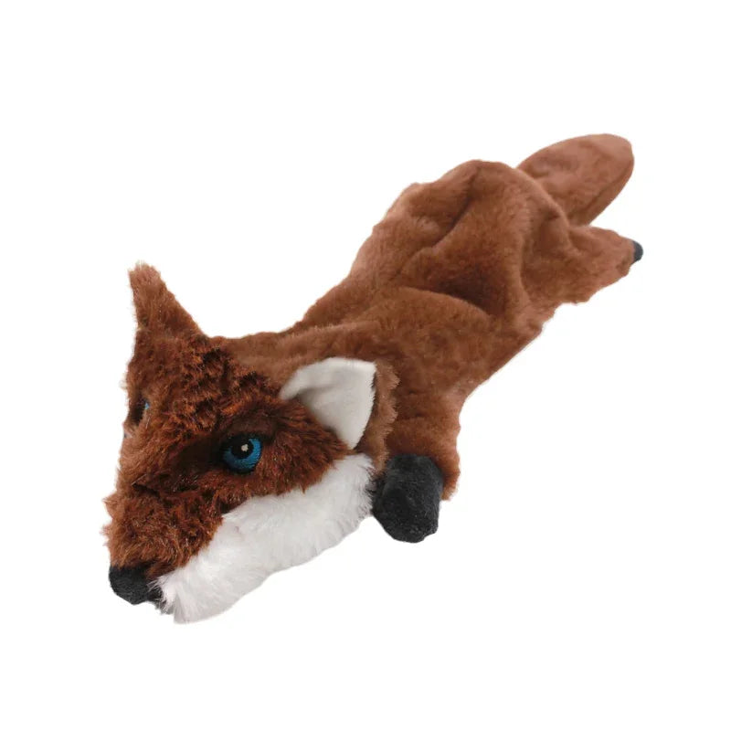 45/60CM Plush Pet  Dog Chew Toy with Squeaker Animal Shape for Small Medium Dogs Puppy Fox Wolfdog Squirrel Lion Tiger Leopard