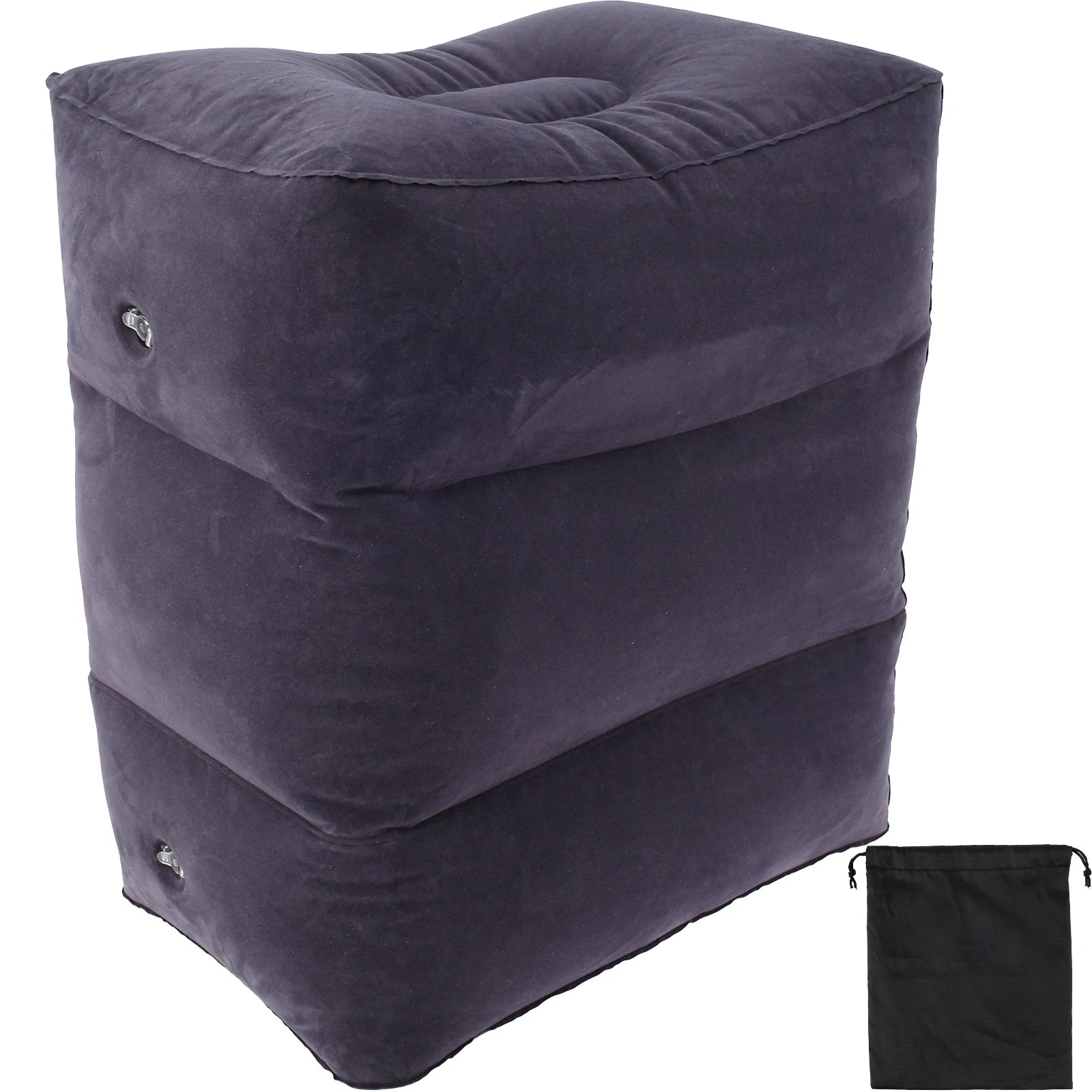 Inflatable Footrest Pillow PVC Flight Sleeping Footrest Rest Pillow 3 Layer Height Adjustable Car Bus Travel Foot Rest Pillow