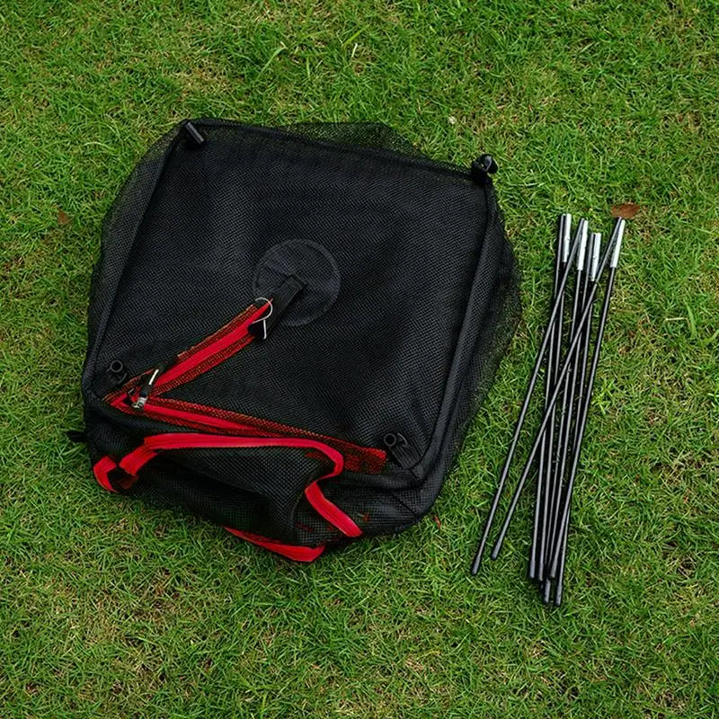 Outdoor Camping Tableware Storage Ventilated Net Bowl Basin Drying Net Foldable 4 Layers Storage Multifunctional Hanging Mesh