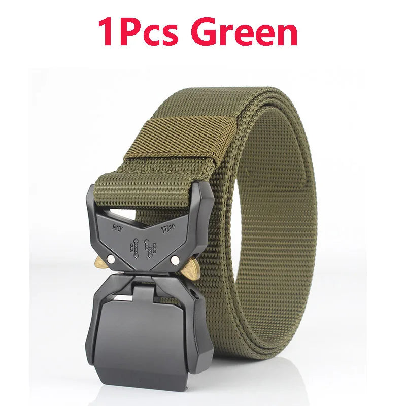 Quick Release Tactical Belt Men Black Outdoor Belt Buckle Best Men's Belt Black Casual Training Hunting Nylon Braided Belts New