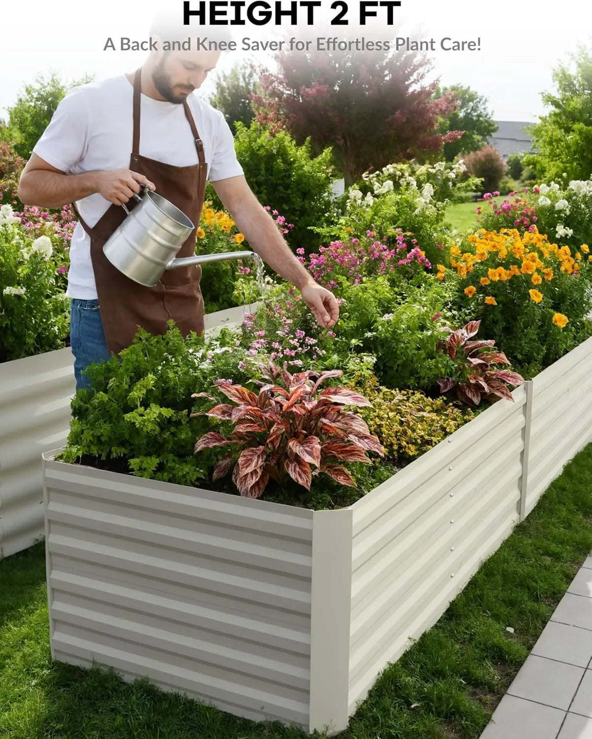 6x3x2 8x4x2ft Deep Root Planter Box for Vegetables Flowers Herbs-Large Metal Raised Garden Bed Kit