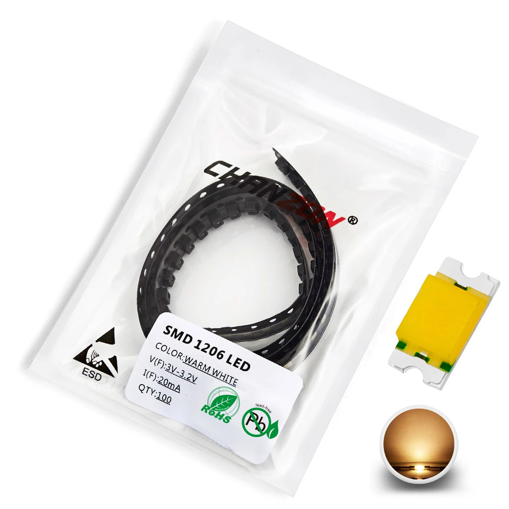 1206 3216 SMD LED Diode Chip Warm White Red Green Blue Yellow Orange UV Purple Pink RGB SMT Lamp Light Beads Emitting Kit