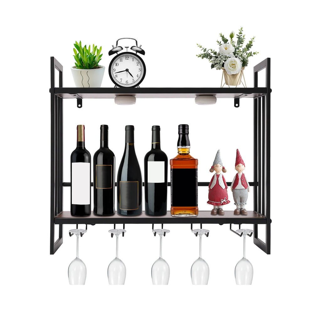 LED Wine Rack Wall Mounted 23.6In Metal