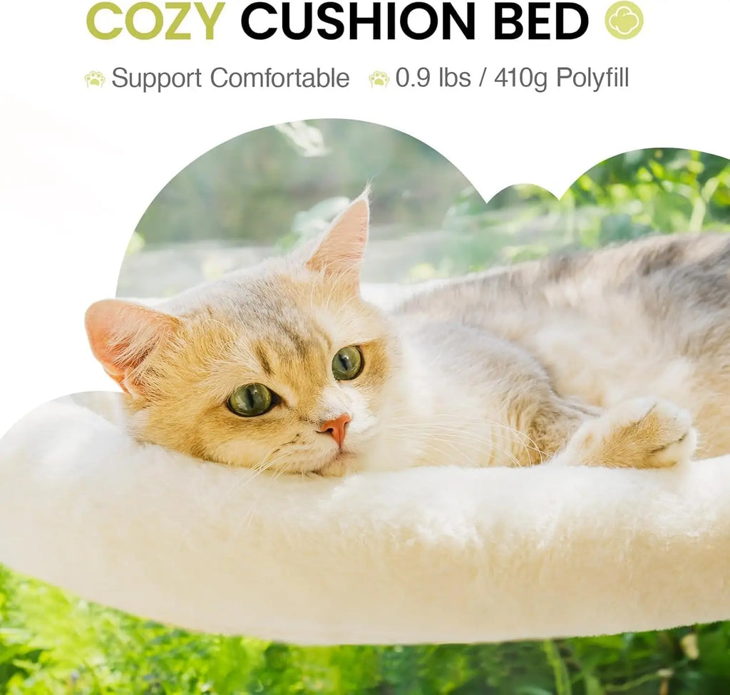 Mewoofun Foldable Cat Window Perch  Cat  White Brown Green