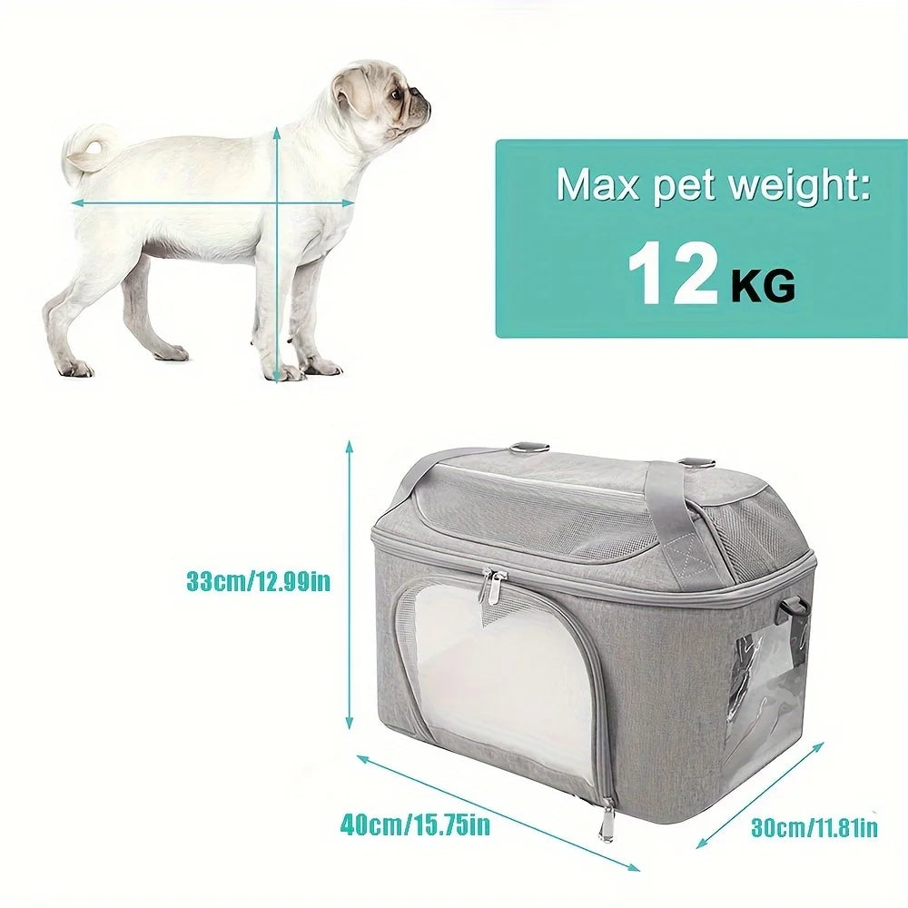 Dog Backpack Breathable Pet Portable Foldable Carrier Bag Travel Airline Approved Transport Bag For Small Dogs And Cats Outgoing